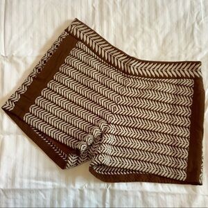 THML Brown & Beige Embroidered Short Shorts Sz-S